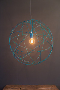 Atome Grand-Simple-Bleu en carcasse abat-jour