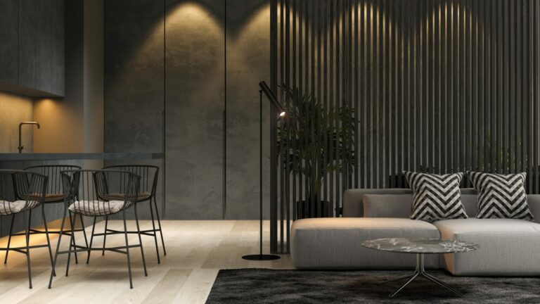 black minimalist interior of modern living room 3d rendering e1604308623589.jpg